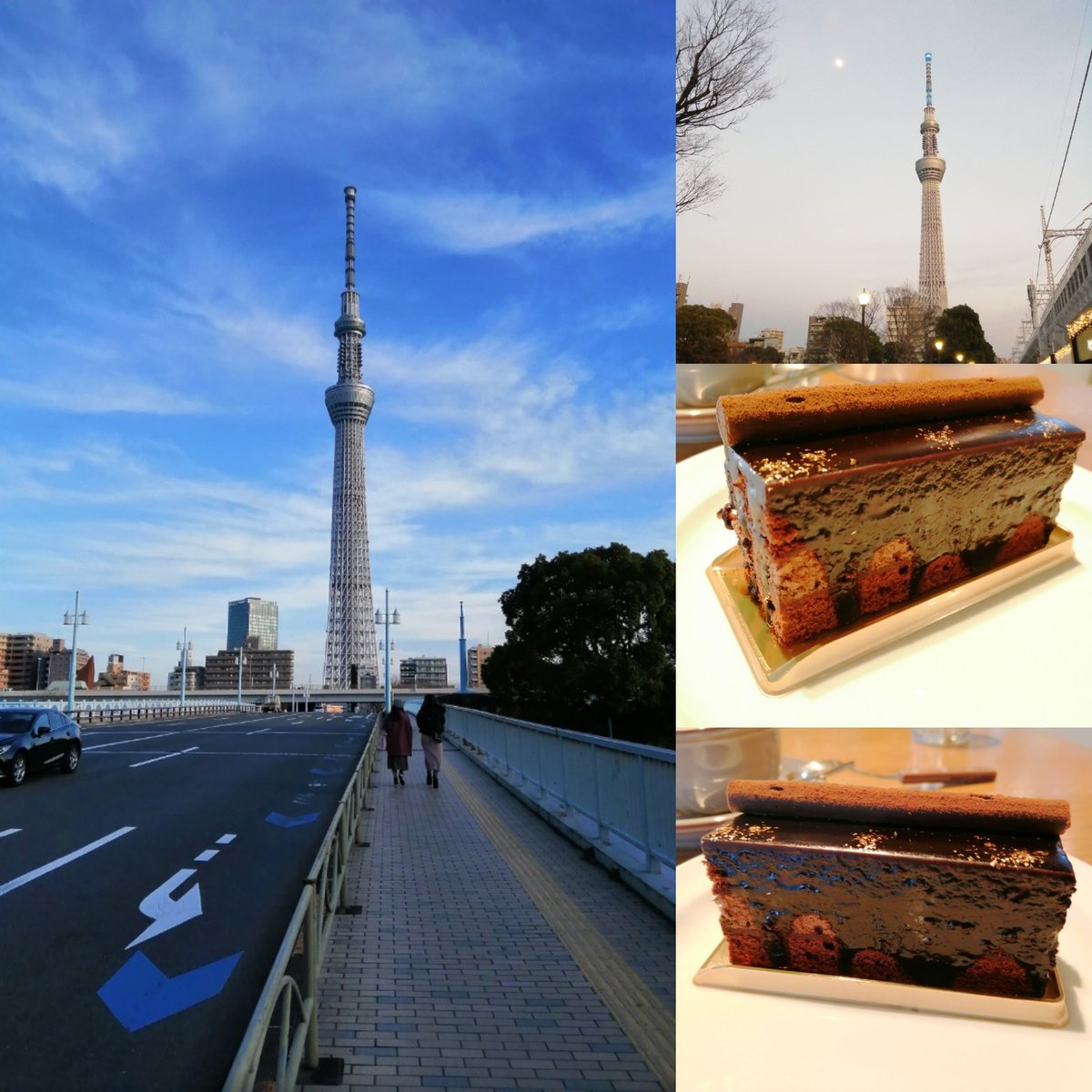 アート Love Maiko Twitterren 上野の東京都美術館から歩いて入谷のギャラリーに寄り 浅草から東京ミズマチへ 青空に映える スカイツリーを見ながら橋を渡る カフェダイニング Land A で濃厚チョコレートケーキを食べて外に出たら 月が出ていた アートで