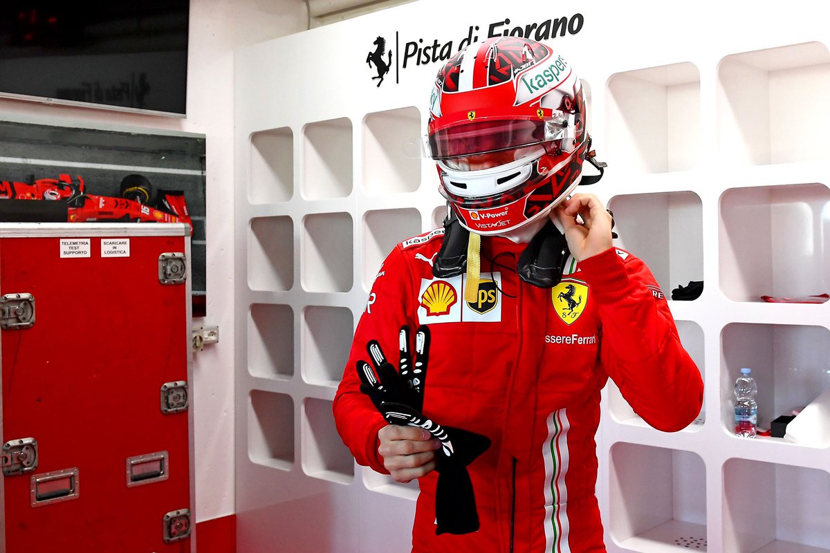 ScuderiaFerrari's tweet photo. Finally back behind the wheel 😍 
@Charles_Leclerc 

#Charles16 #essereFerrari🔴 https://t.co/apzH77Lyzh
