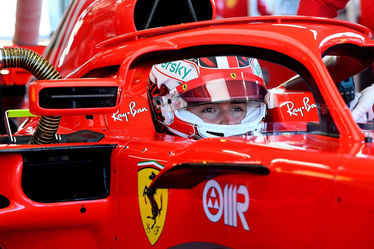 ScuderiaFerrari's tweet photo. Finally back behind the wheel 😍 
@Charles_Leclerc 

#Charles16 #essereFerrari🔴 https://t.co/apzH77Lyzh