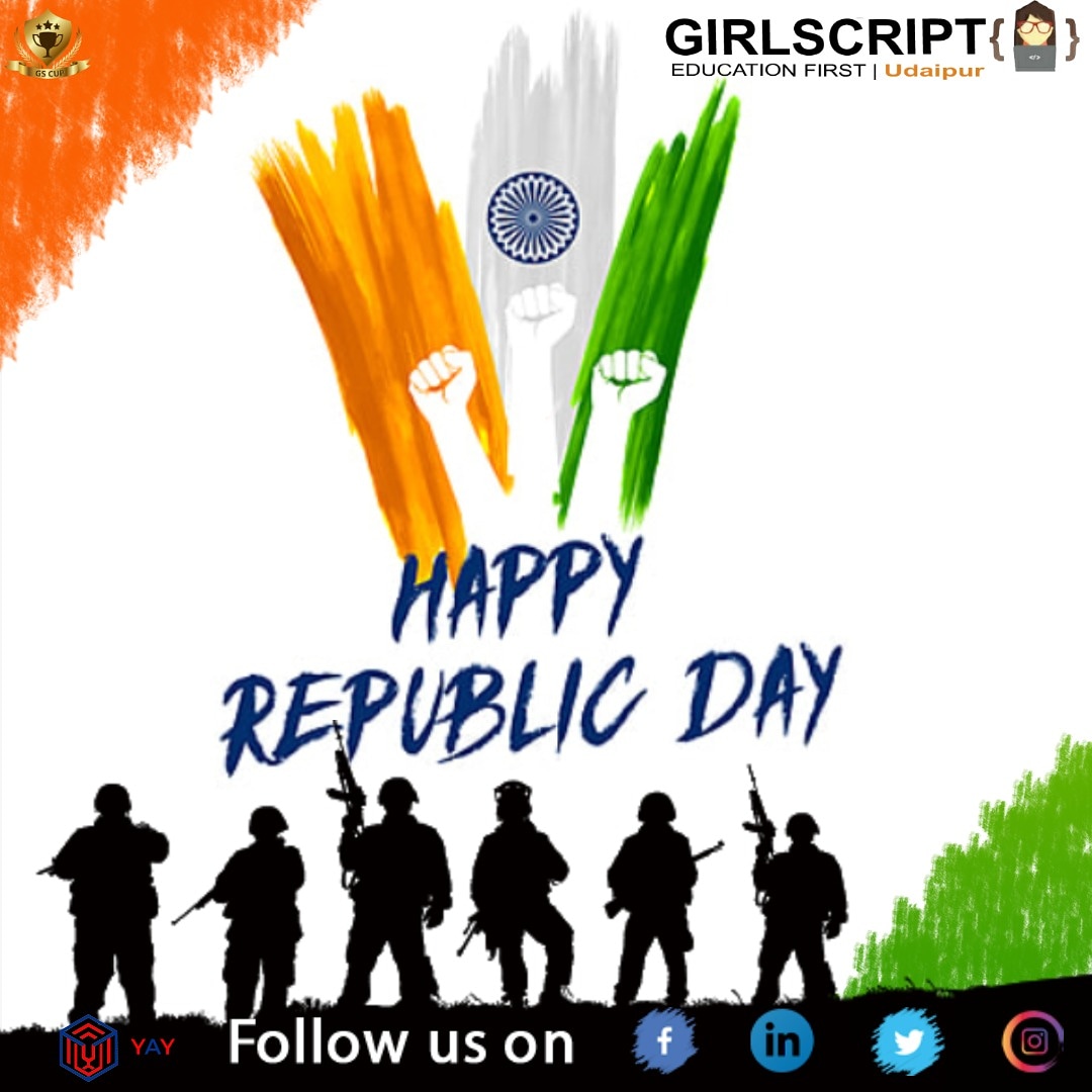 GirlcriptUDR's tweet image. 🇮🇳🇮🇳 Happy Republic Day 2021 🇮🇳🇮🇳
#RepublicDay
#FarmersProtest
#FAUG #26January
#ConstitutionOfTheSupremeGod
#TouchTheSkies
#BhulaDunga100M
#PSPKRanaMovie
#Vandemataram #Rafale
#RaitaGanaRajyotsava
#IndianArmy #PAKvsSA #girlscript