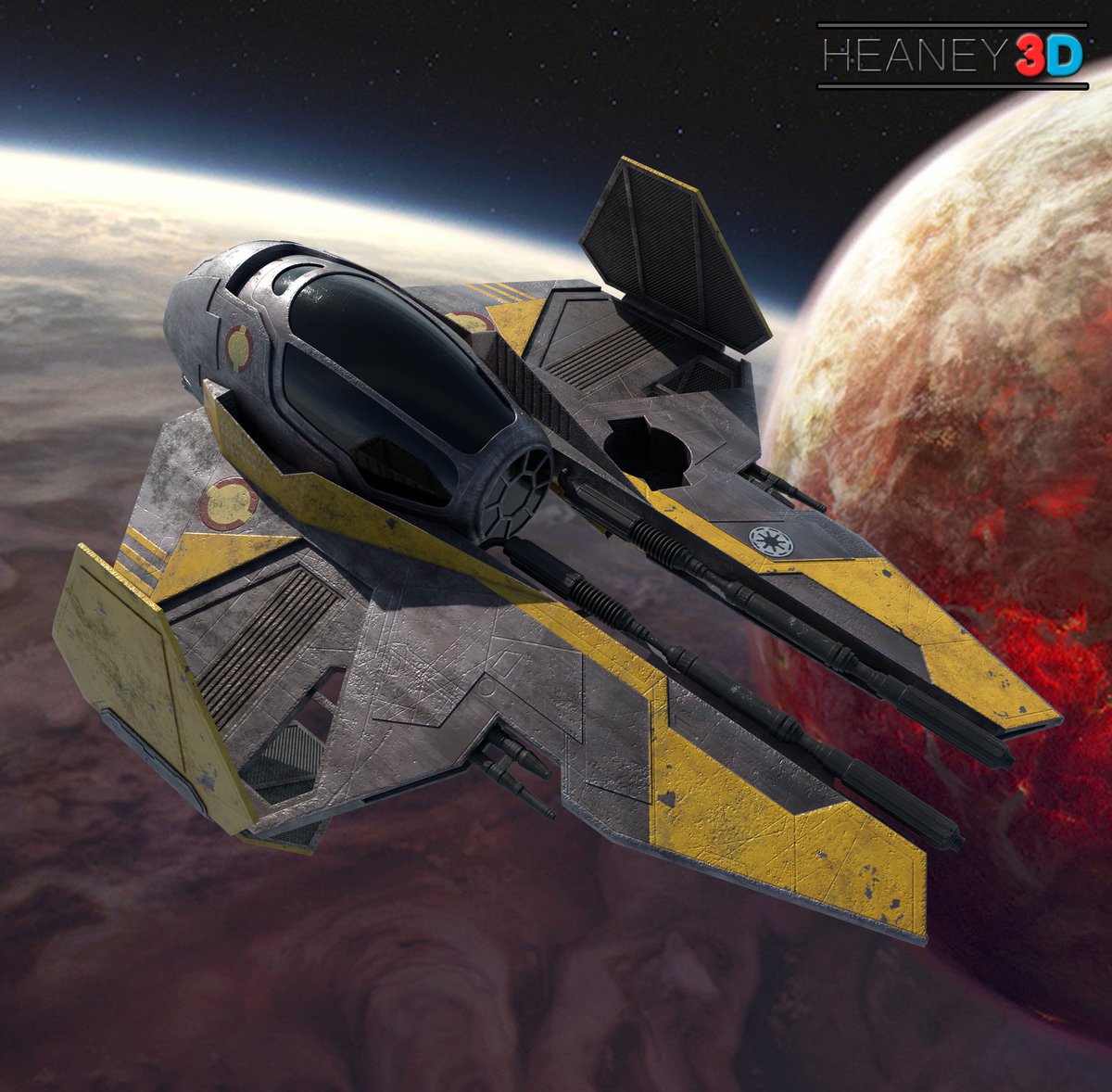 Heaney_3D's tweet photo. Anakin’s Starfighter  #3d #cg #cgi #3dart #starwars #star #wars #anakinskywalker #starfighter #ship #vehicle #ganedev #gamedevelopment #ganedesign #gamer #gaming #maya #substancepainter #photoshop #fanart https://t.co/3LCH9qpwVW