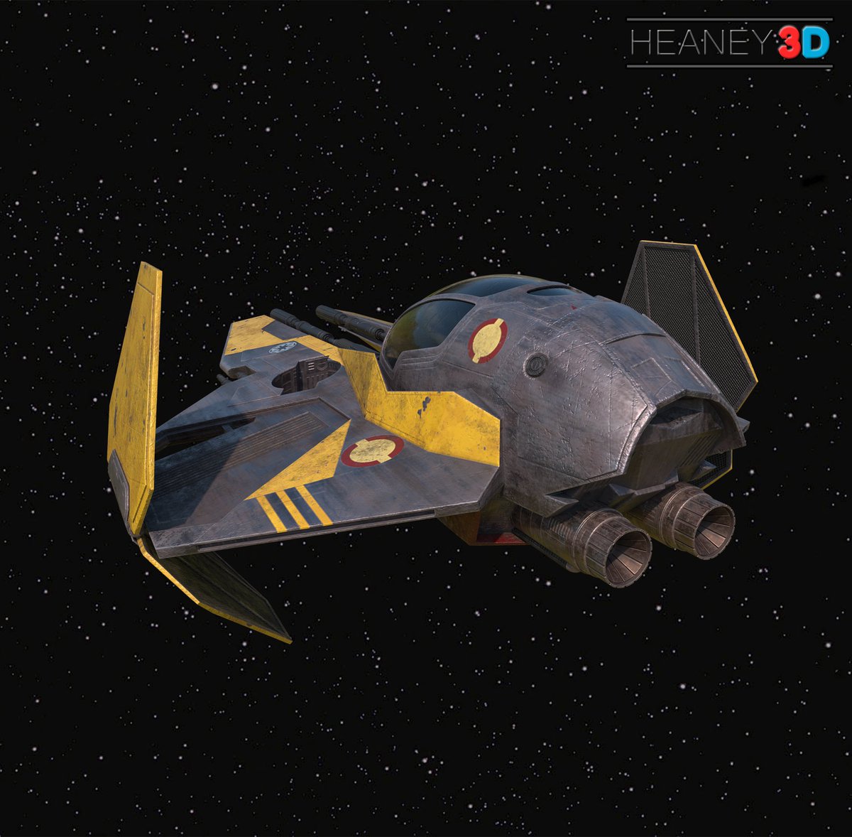Heaney_3D's tweet photo. Anakin’s Starfighter  #3d #cg #cgi #3dart #starwars #star #wars #anakinskywalker #starfighter #ship #vehicle #ganedev #gamedevelopment #ganedesign #gamer #gaming #maya #substancepainter #photoshop #fanart https://t.co/3LCH9qpwVW