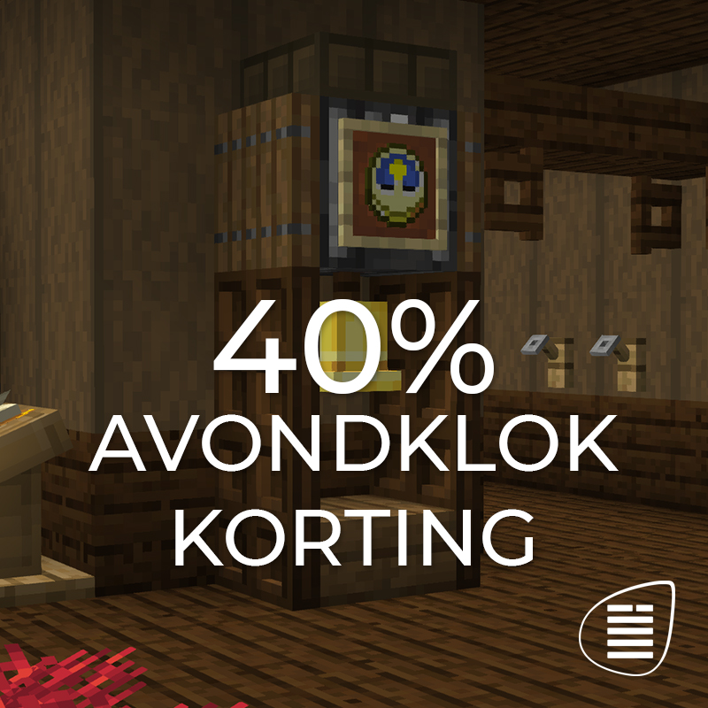 ServerBuilds's tweet image. Kom de #avondklok door met jouw eigen #Minecraft server!

Gebruik de code AVONDKLOK voor 40% korting op alle Minecraft servers.

serverbuilds.nl/shop/minecraft…

Actie geldig t/m 15-2-2021.
#hosting #server #korting #ssd #spigot #craftbukkit