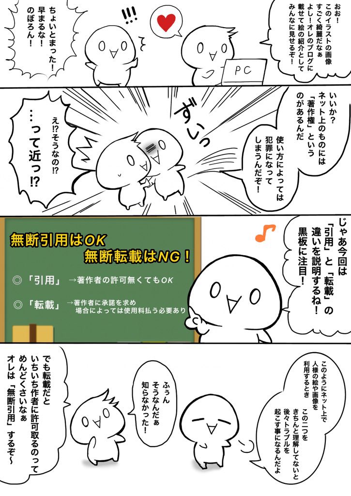 無断転載はNGで、
無断引用はOK!?

「引用」と「転載」の違い 