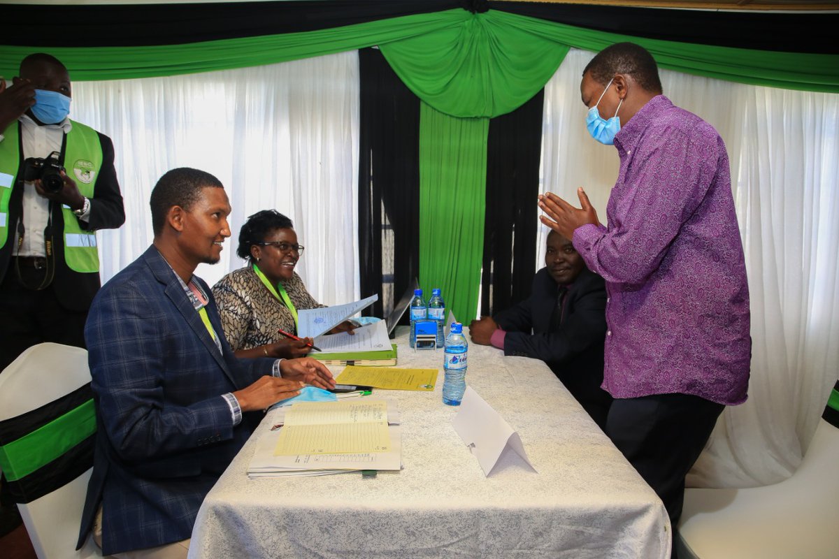 DrAlfredMutua's tweet photo. Accompanying Hon. John Mutua Katuku this morning to the IEBC Machakos office for clearance as the Maendeleo Chap Chap Party's Machakos Senatorial candidate.

Mbele iko sawa! https://t.co/S7QIkYr3Jo