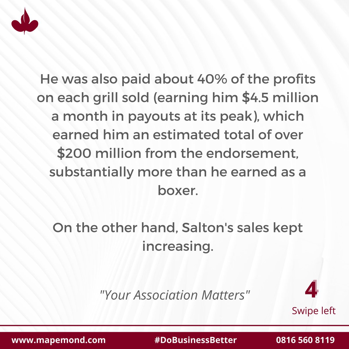 Mapemondng's tweet image. In building a reputable brand, your association matters.

Swipe to read!

#DoBusinessBetter.