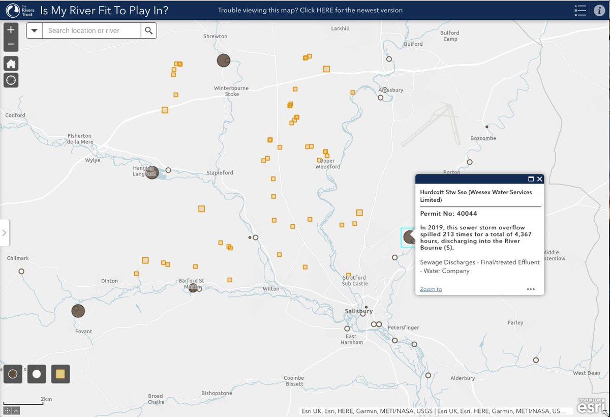 In 2019  @wessexwater spent spent 14,642 hours dumping sewage into the River Avon catchment, that 5 chalk streams parts of which are protected as a Special Area of Conversation.