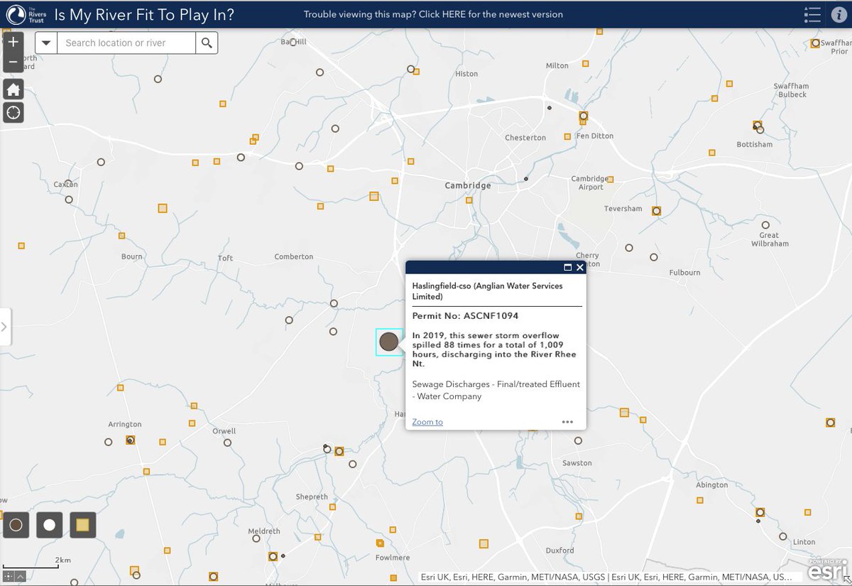 In 2019  @AnglianWater spent 1,009 hours on 88 separate occasions dumping sewage into the River Rhee, a chalk stream which in turn feeds into the River Cam, another chalk stream.