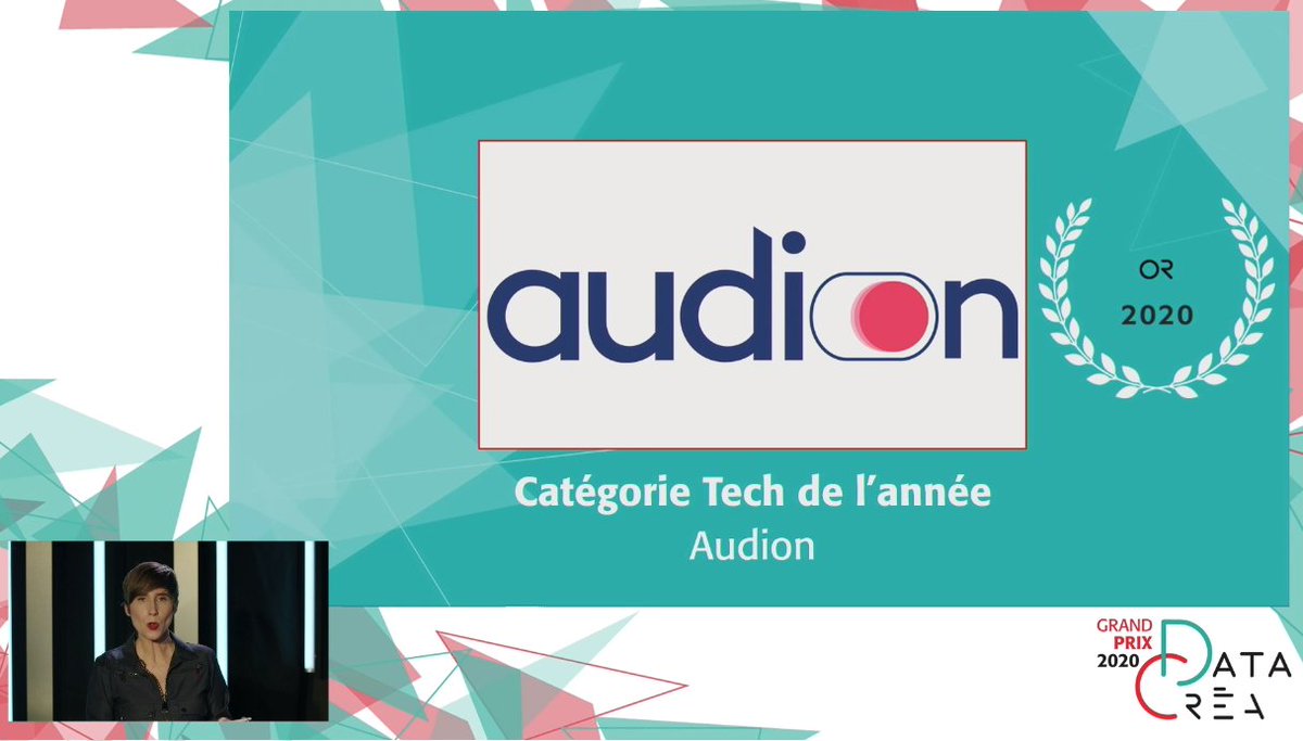 🥇 @Audion_Fr remporte le Prix d'Or dans la catégorie Tech de l'année ! 
#dataetcrea #tech #advertising #audio