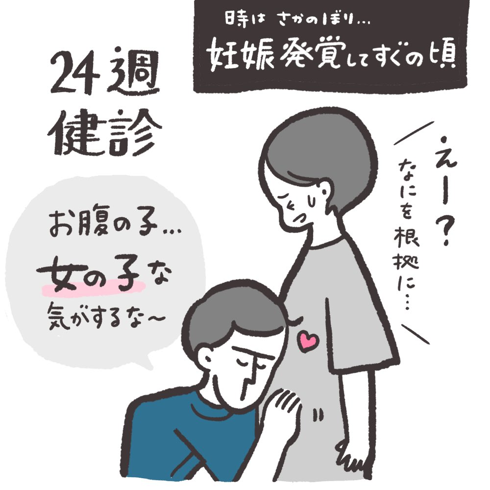 性別がわかるまでの小話。妊娠してから男の子を産む夢を2回みていたので、逆転劇をちょっと期待していた母でした🤱笑 