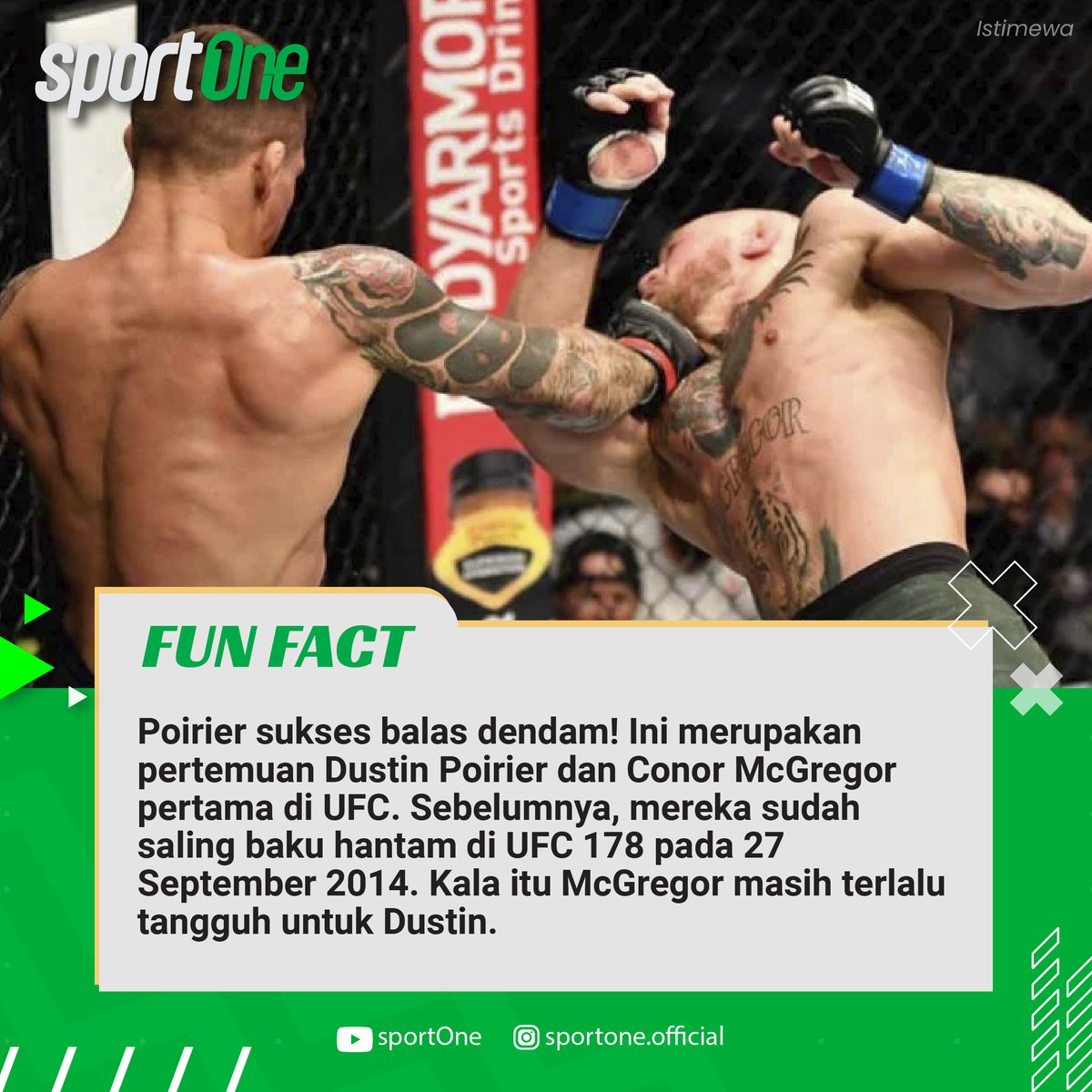 tvOneNews's tweet photo. Sobat sportOne, udah tau belum fakta pasca pertarungan antara Simak informasi di bawah ya!
Dilain sisi, Jake Paul memberi respon nyeleneh nih terhada McGregor! Tonton selengkapnya dengan klik link berikut https://t.co/4thEMvBO0Q
#sportOne #sportOneFunFact https://t.co/wPEWkH9uji