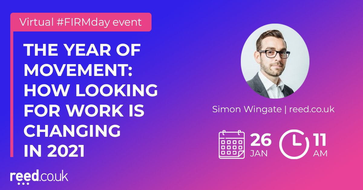 reedcouk's tweet photo. Our very own @simon_wingate is speaking at #FIRMday this morning - covering how recruitment is changing in 2021.
All in-house recruiters welcome, and it's not too late to join - register now to reserve your space: https://t.co/lqR5vb2jDy #recruitment #recruitmenttips https://t.co/5vzNj7JfLF
