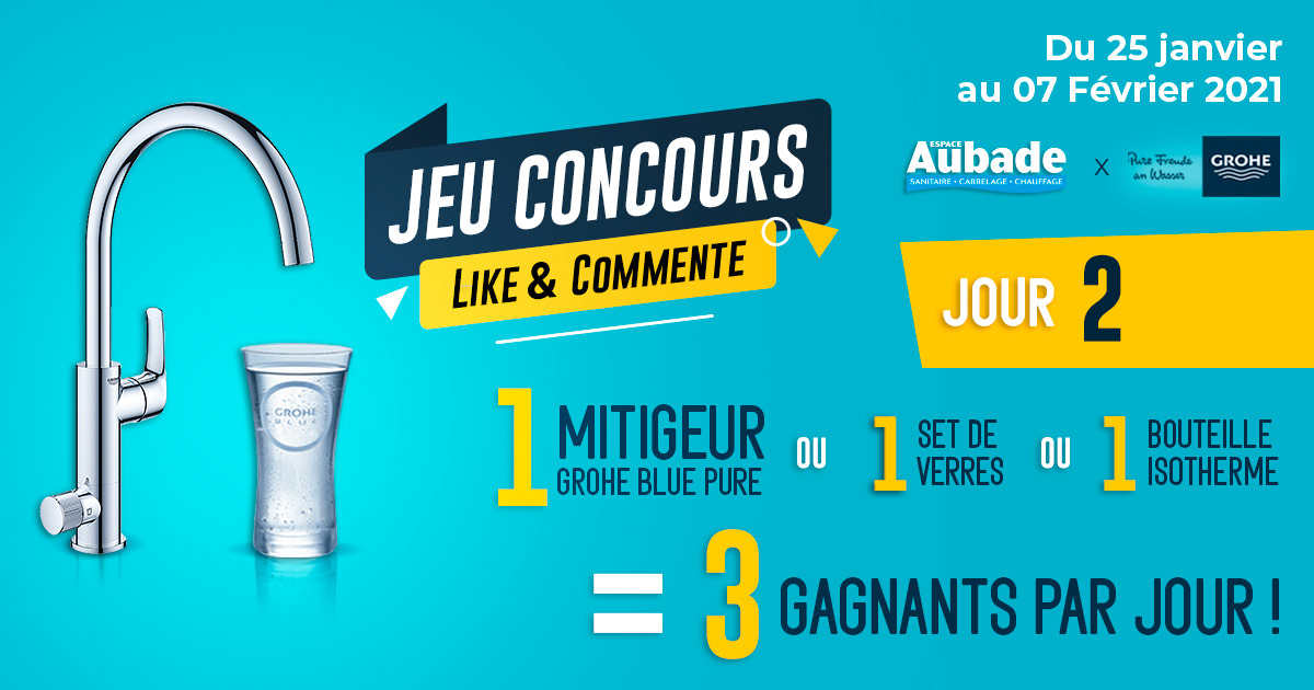 EspaceAubade's tweet photo. #JeuConcours : @EspaceAubade x @grohe
 Nos 3 gagnants du jour :
- @ma_ti_de (mitigeur) 
- @JérémyBdn (set de verres)
- @Sylb83 : (bouteille isotherme)
Qui seront les prochains ? 
✅Follow EA
🔄RT ce tweet
🗣 Commentez avec #GroheBluePure + le nom de votre showroom Espace Aubade ! https://t.co/QvEDuSLc5b
