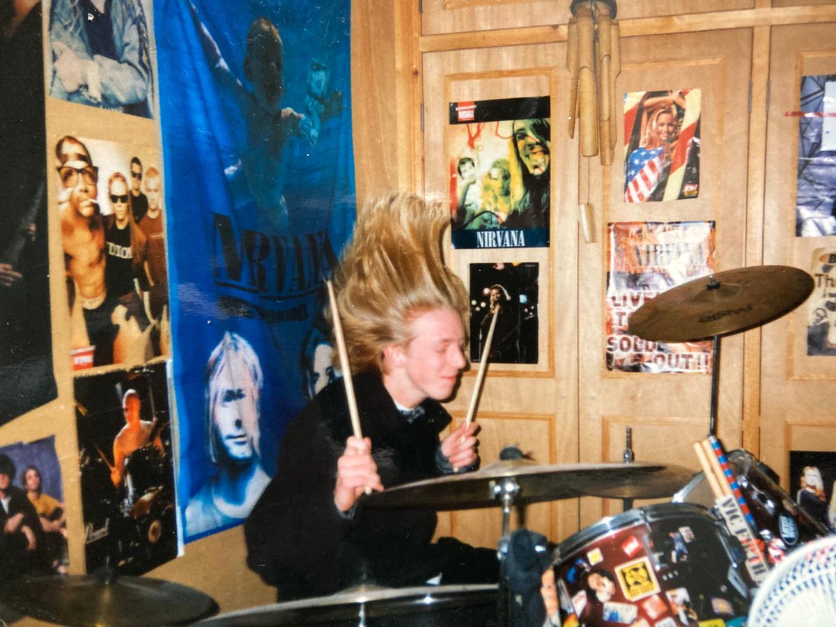 Have you got a photo of yourself with your first instrument or you discovering music as a youngster? 📸 
For a bit of fun, simply add your photo in the comments.
Do you recognise this drummer? It's Chris (aka Blakey) from the Absolute Music Sales Team aged 13.