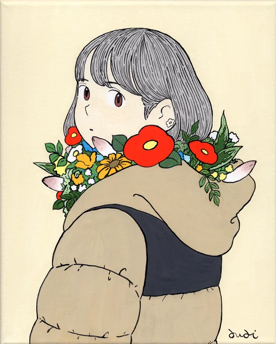 イラスト : キャンバスにアクリル。 