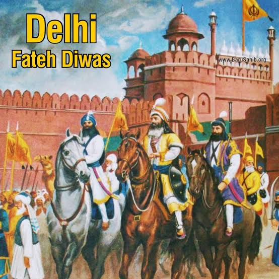 1/n This happenned last in 1783 when Sardar Jassa Singh Ramgarhia and Sardar Baghel Singh defeated Mughal Emperor Shah Alam II and hoisted the nishan sahib flag on red fort.  #redfort  #lalquila  #KisanAndolan  #KisanParade