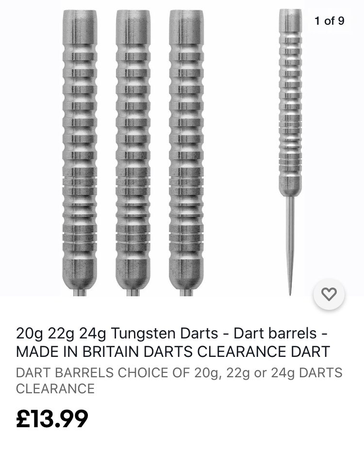 PmcgSos's tweet photo. @dartsclass @WorldWideDarts @TheDartsReferee @ClashOfTungsten Biggest darting bargain I’ve ever had at Darts Clearance on Ebay!! These arrows £14 delivered and they throw and feel awesome !! Going to have to get a couple of back up sets me thinks https://t.co/jF5ThFCdnA
