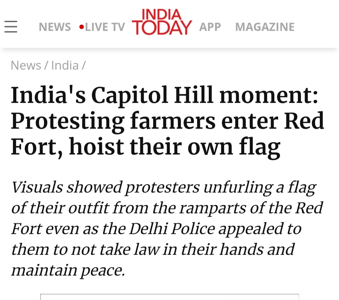3/n But is this really India's capitol hill moment ? Is this like the Confederate flag antithetical to the idea of India ?