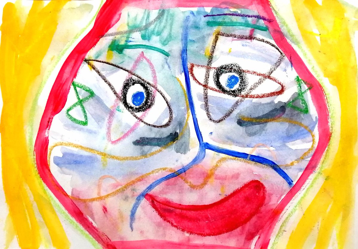 「「おどろおどろしい表情」
#art #painting 」|ken1(ケンイチ)のイラスト