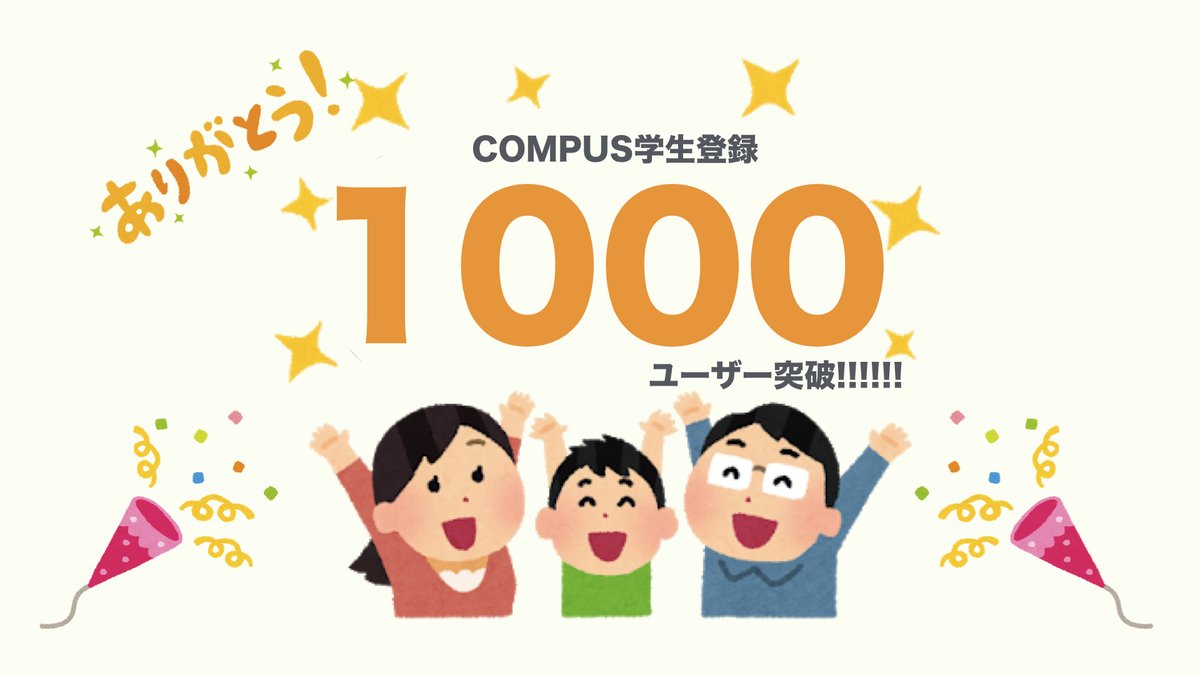 c0mpus's tweet image. \ユーザー数1000人突破しました！/

いつも応援してくださっている皆様
本当にありがとうございます！！

「地方で長期インターンといえばCOMPUS！」と言ってもらえるように、これからも一人ひとり、一社一社と向き合っていきます！✊

これからもよろしくお願いします🔥

#長期インターン #COMPUS