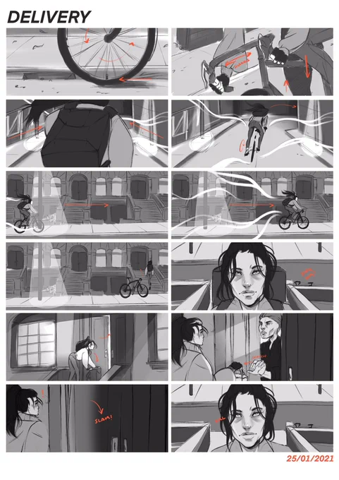 Delivery. This was a fun short scene to storyboard in my free time and showcase a little more of my skill set. 👀 #storyboard #storyboardartist #conceptartist 