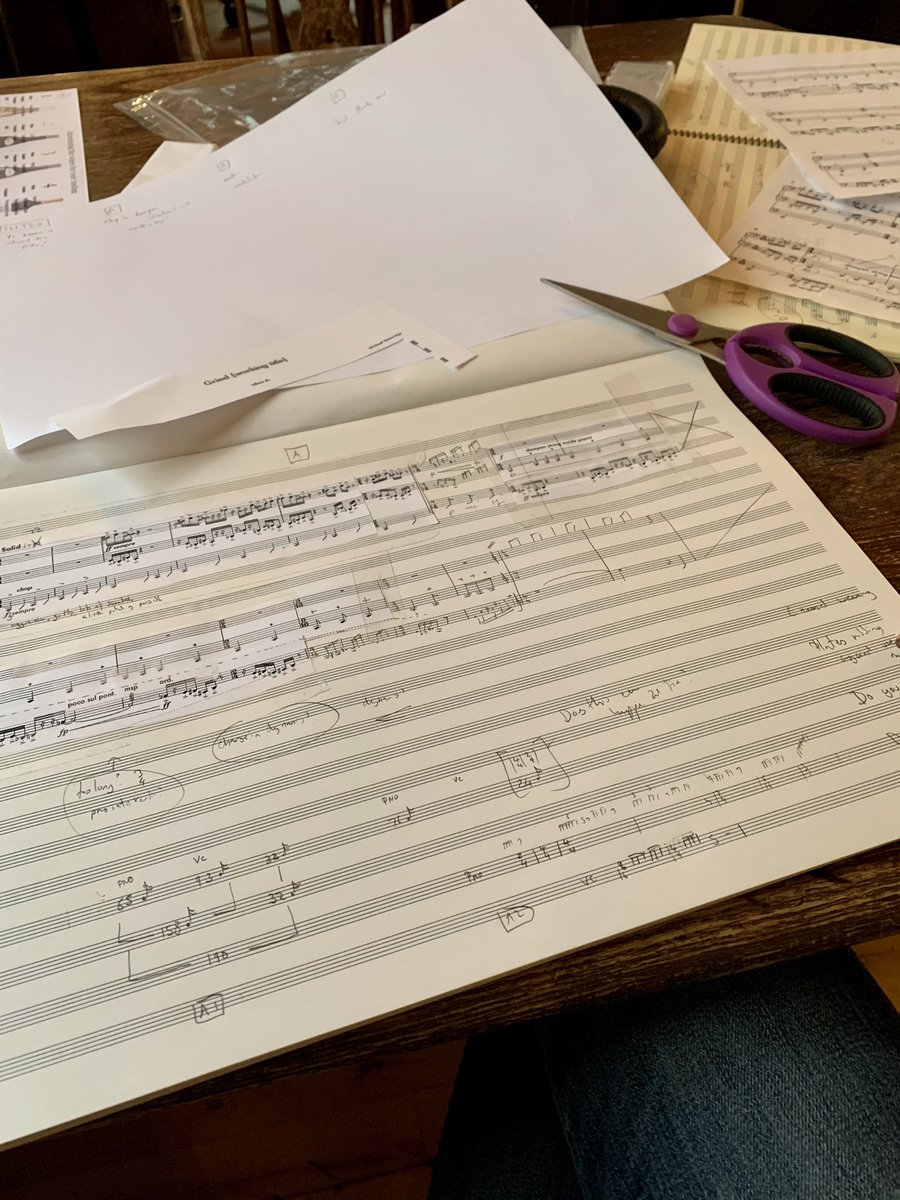 mbetteridge's tweet image. A bit of a mess here (a creative mess!). I’m really loving composing for @jencello70 &amp;amp; @pianistben on the @PsapphaEnsemble #composingfor scheme. Haven’t enjoyed composing non-vocal music this much for a very long time!