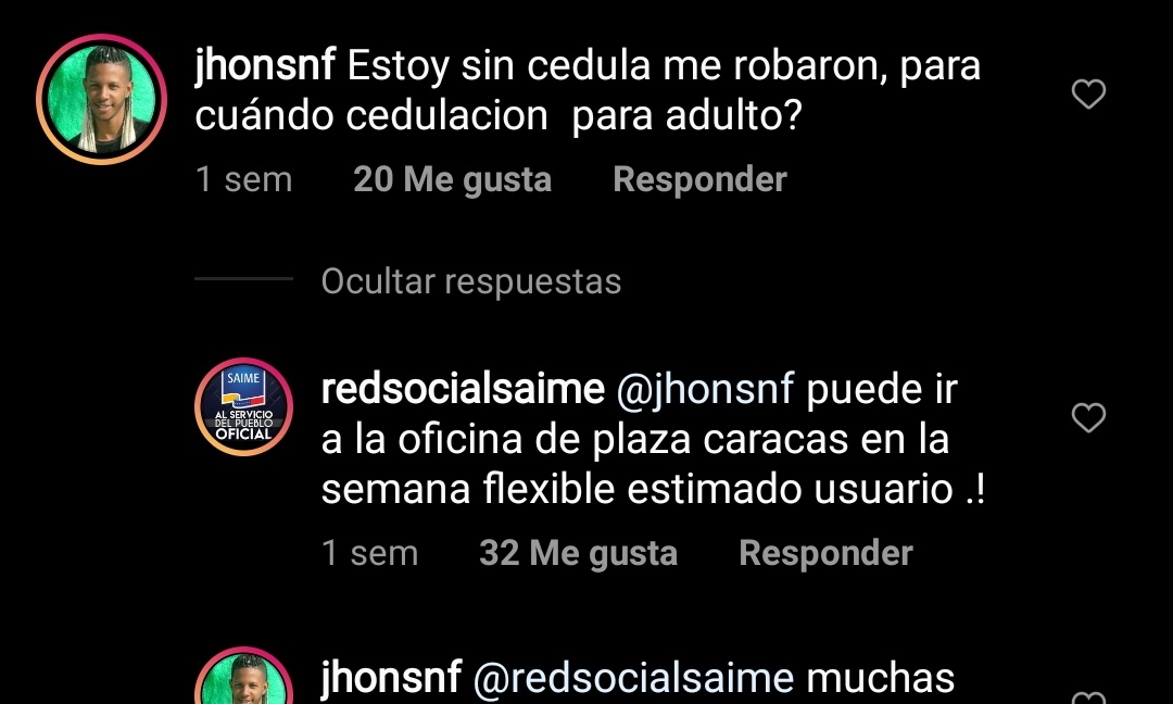 fraymergpa's tweet photo. @AyudaSaime BUEN DIA. ME ENCUENTRO DESDE LAS 3AM EN LA SEDE DE PLAZA CARACAS Y ME DICEN QUE SOLO ESTAN REALIZANDO CEDULACION POR PRIMERA VEZ. ME DAN INFORMACIÓN? https://t.co/87DJCIcOxZ