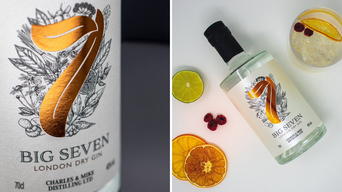At the end of last year, we were approached by <a href="/charlesandmike/">Charles & Mike Distilling Ltd.</a> to create a new brand identity for ‘Big 7 London Dry Gin’. 

Our clients were looking for a dynamic, eye catching identity to match their bold, new gin profile. #PackagingDesign #Gin