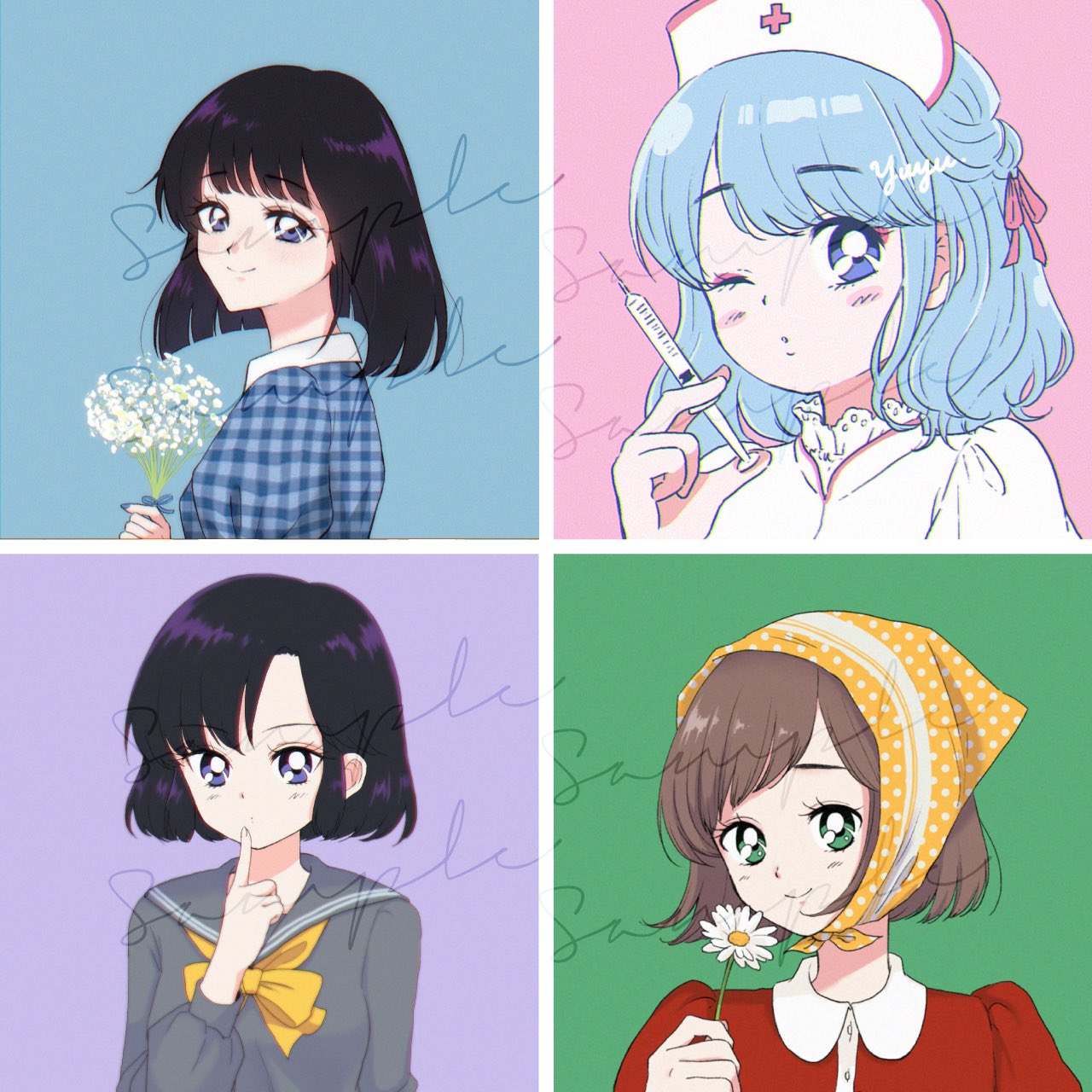 تويتر りりぃ على تويتر 90年代アニメ風アイコン 自信作が増えたのでまた宣伝します 左上 T Co Dnzaisqimx