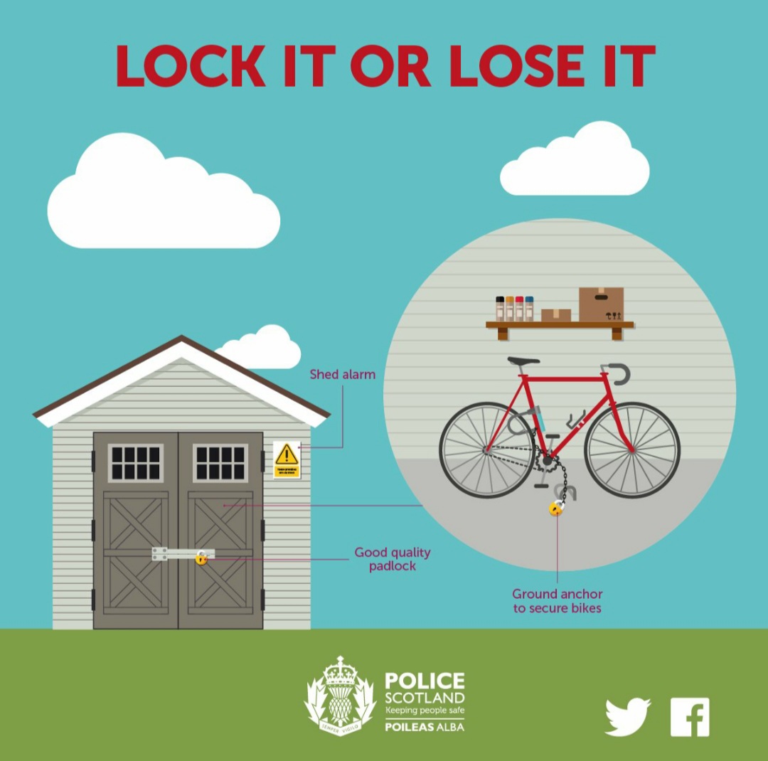 PSOSForthValley's tweet photo. There's been an increase in reports of bikes stolen in the #Stirling area. We'd like to remind you to always ensure that your bike is well secured or stored in a safe location.

Check our website for more security advice:
💻 https://t.co/a9uXxxQ7TI https://t.co/kIFTw6Z4f5