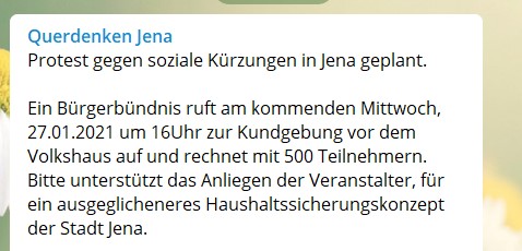 LibertadMedia's tweet photo. Achtung @BuendnisStadt: Querdenken mobilisiert zu eurer Kundgebung am Mittwoch. https://t.co/EOXM9iFQ4X