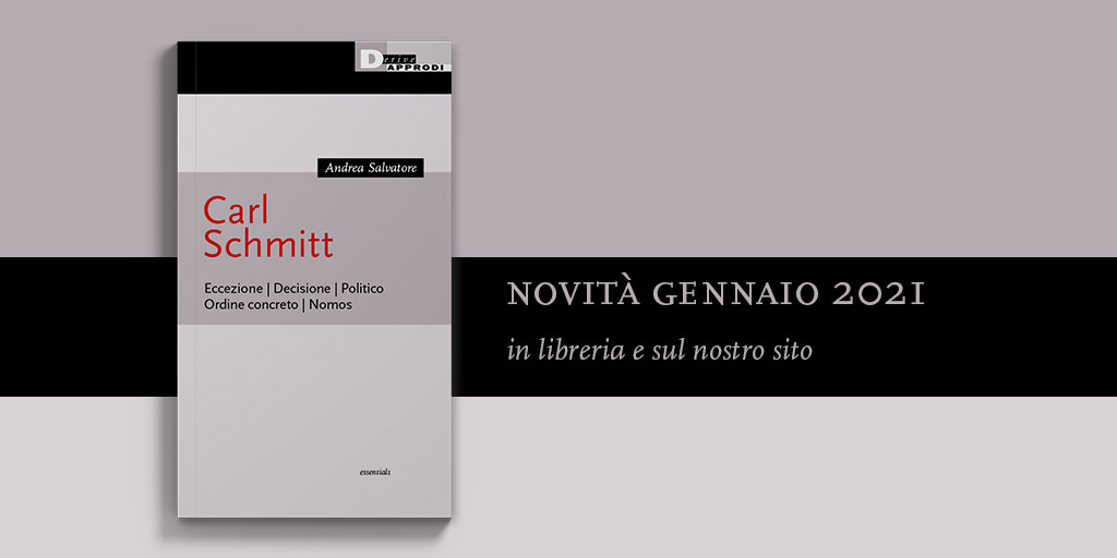Tra le #novità di gennaio c'è anche il primo volume della collana «essentials»: la #filosofia in cinque concetti chiave.

«Carl #Schmitt», pensatore controverso e attuale, presentato in modo chiaro da Andrea Salvatore.

Disponibile in libreria e su deriveapprodi.com