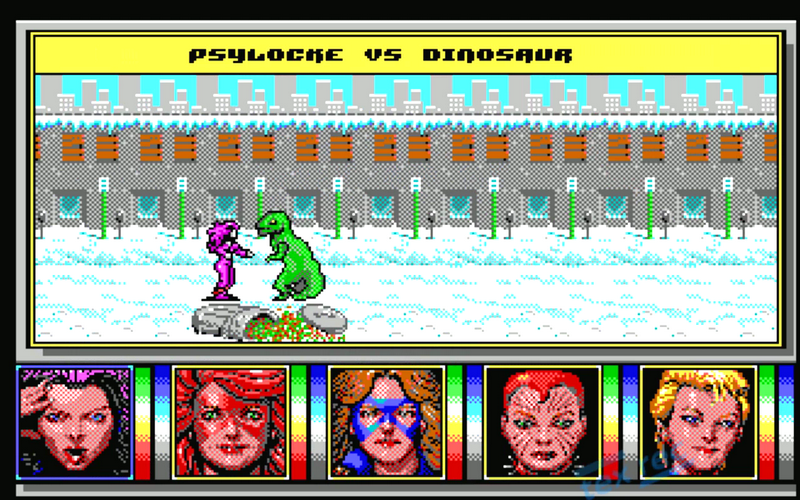 EsperLadySpy's tweet photo. Betsy fighting a dinosaur in Dallas with Marvel Girl, Shadowcat, Phoenix and Dazzler as support. #RETROGAMING #TheFallOfTheMutants #ParagonSoftware #Marvel #comics #xmen #blastfromthepast #80s https://t.co/YEcqcdQGMS
