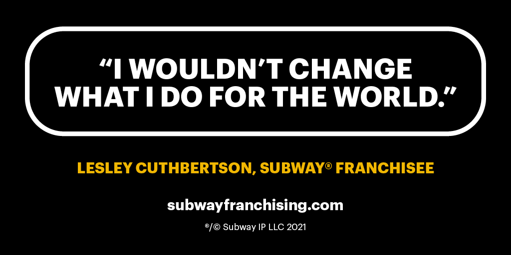 Many Subway franchisees were once in your position… thinking about running their own business. 

Meet some of our franchisees and hear how they got started and why they recommend becoming a Subway franchisee: bit.ly/SubwayCaseStud…

#Subway #Franchising #CareerDevelopment