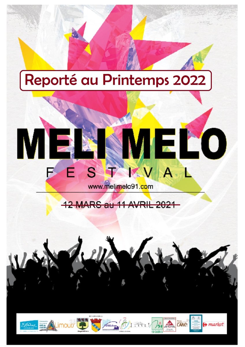 CCPAYSDELIMOURS's tweet image. [🎭Culture | Méli-Mélo #Annulé❌] 
Le traditionnel festival Méli-Mélo du #PaysdeLimours, initialement prévu du 12 mars au 12 avril 2021, est reporté au printemps 2022, en raison des conditions sanitaires actuelles.