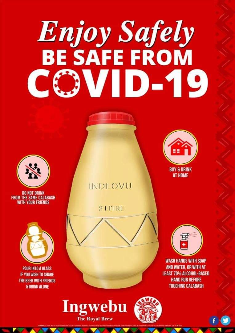 Ingwebuzw's tweet photo. In these uncertain times as Ingwebu Breweries we care about the health and wellbeing of the community at large..let's beat this together🤝🏼💪🏼, lets all adhere to the covid prevention regulations.
@SkyzMetroFM
@babongileSk https://t.co/Ahqg28xDEo