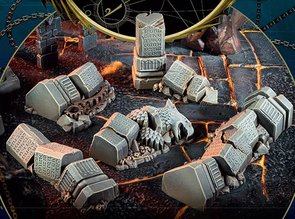 Comando40K's tweet image. ¡Ey! De nuevo martes. Hoy sale la entrega 50 de Mortal Realms y esta vez nos trae escenografía. Unas columnas caídas para darle empaque a la mesa! 🤓👍😊