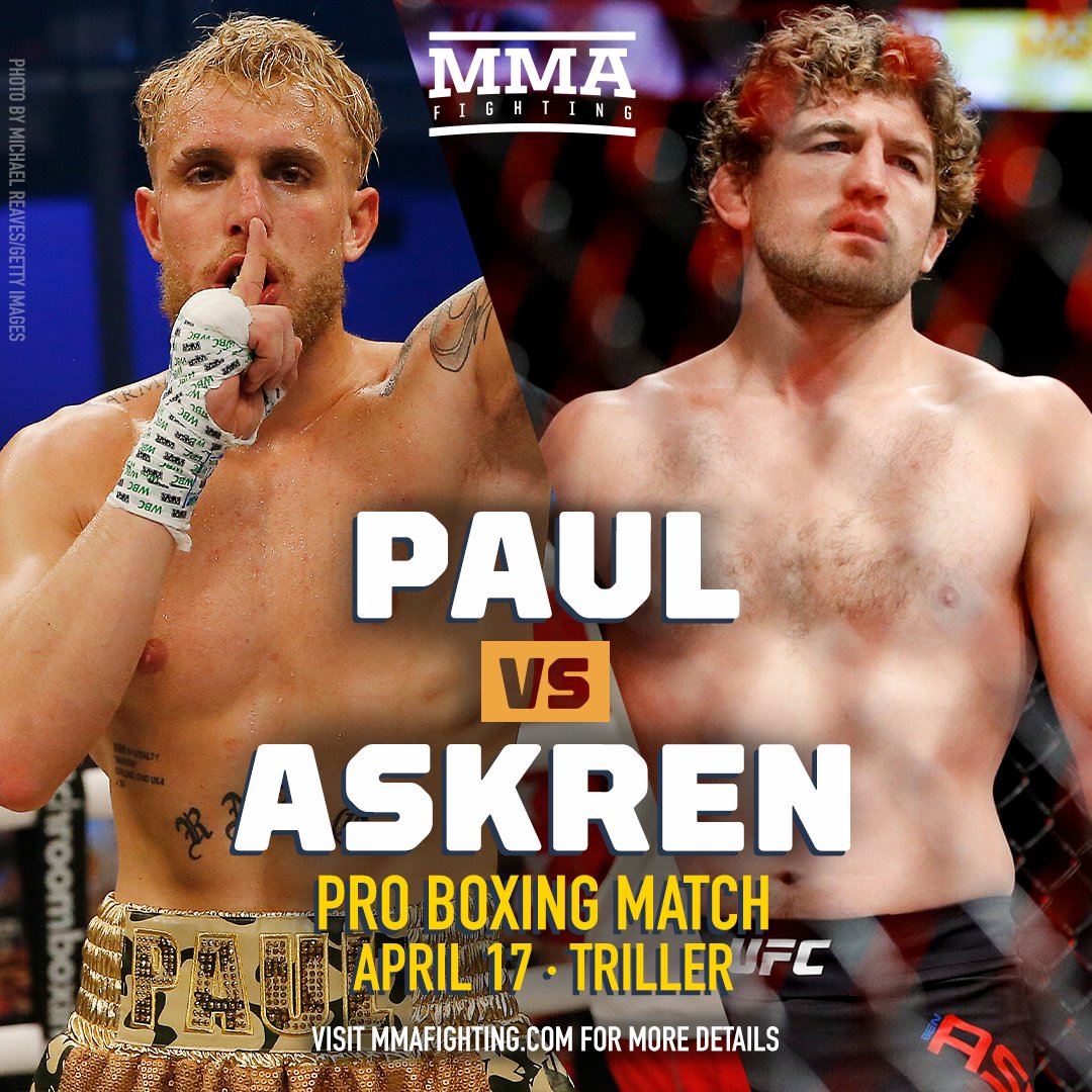 MMAFighting.com on ".@jakepaul vs. @Benaskren is happening April Full story: https://t.co/FWJN2MKTAZ" / Twitter