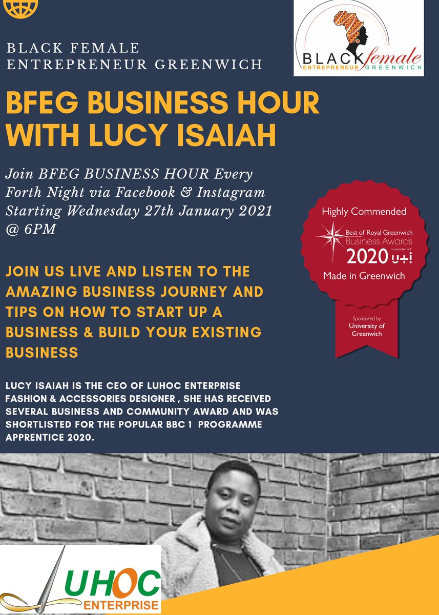 Black Female Entrepreneur Greenwich (@bfegreenwich) on Twitter photo Join <a href="/BFEGreenwich/">Black Female Entrepreneur Greenwich</a> Business Hour 2morrow with <a href="/LuhocEnterprise/">LUHOC Enterprise</a> Sharing her Journey as Grassroots & local business owner <a href="/Royal_Greenwich/">Royal Borough of Greenwich</a> <a href="/DanLThorpe/">Dan Thorpe</a> <a href="/greenwichlibs/">Royal Greenwich Libraries</a> <a href="/BlacAwards/">The BLAC Awards CIC</a> <a href="/GlyndonCGroup/">Glyndon Community Centre</a> @thebarnfieldhub <a href="/afyahcentre/">๐๐
๐๐๐ ๐๐๐๐๐๐</a> @WoolwichComCC <a href="/WoolPlumRoses/">Woolwich & Plumstead Roses WI</a> #entrepreneur #Greenwichhour Join <a href="/BFEGreenwich/">Black Female Entrepreneur Greenwich</a> Business Hour 2morrow with <a href="/LuhocEnterprise/">LUHOC Enterprise</a> Sharing her Journey as Grassroots & local business owner <a href="/Royal_Greenwich/">Royal Borough of Greenwich</a> <a href="/DanLThorpe/">Dan Thorpe</a> <a href="/greenwichlibs/">Royal Greenwich Libraries</a> <a href="/BlacAwards/">The BLAC Awards CIC</a> <a href="/GlyndonCGroup/">Glyndon Community Centre</a> @thebarnfieldhub <a href="/afyahcentre/">๐๐
๐๐๐ ๐๐๐๐๐๐</a> @WoolwichComCC <a href="/WoolPlumRoses/">Woolwich & Plumstead Roses WI</a> #entrepreneur #Greenwichhour