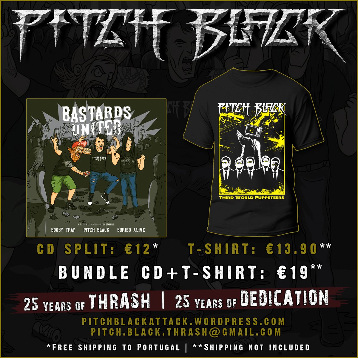 pitchblackpt's tweet photo. Thrashers, new studio release and brand new t-shirts still available!! 🤘

https://t.co/w3CJhuOLAe

#PitchBlack #PitchBlackPT #Metal #ThrashMetal #merchandise #CD #tshirt #underground #splitcd  #BastardsUnited #Portugal https://t.co/bqdZrss0iy