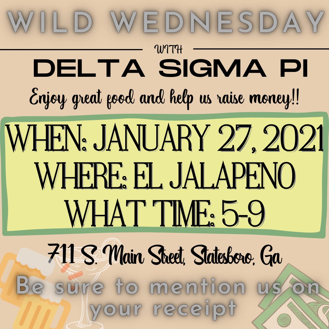 dsp_epsilonchi's tweet image. Percentage Night this Wednesday !
Come out and support . 5-9 !!! 
Don’t Forget !!! 
💜💛 
#georgiasouthern #gsu21 #gsu22 #gsu23 #gsu24 #percentagenight #statesboro #food #fun