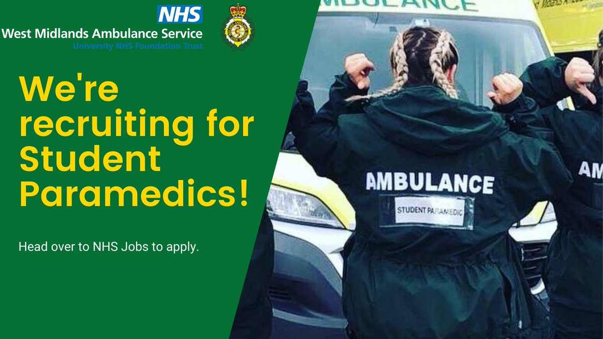 Interested in applying for our Student Paramedic programme❓ 

Head over to the <a href="/OFFICIALWMAS/">West Midlands Ambulance Service #HelpUsHelpYou</a> Facebook page tomorrow from 8pm-9pm, when Recruitment Manager <a href="/wmaslouisejones/">Louise Jones</a> will be answering your questions! ⬇️⬇️⬇️

facebook.com/officialwmas