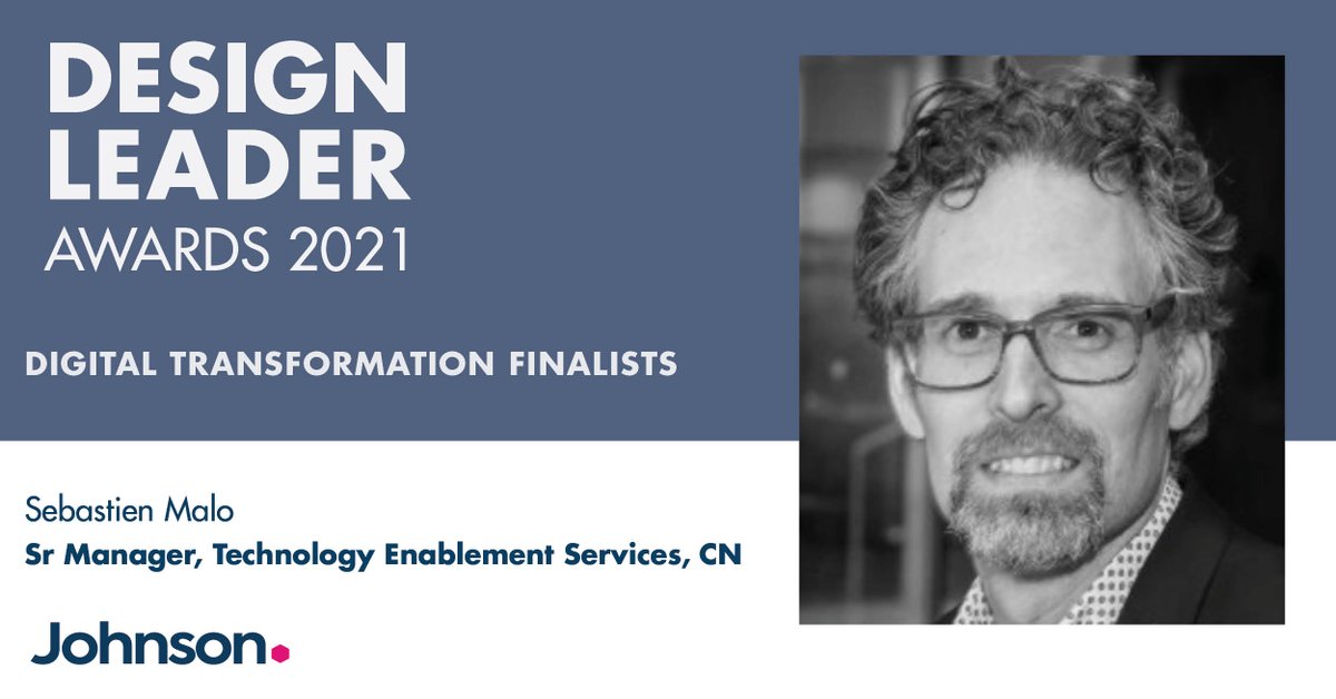 Johnsonconf's tweet photo. ✨ Finalist announcement !
💡 We are please to announce that Sebastien Malo  is a finalist for the Design Leader of the Year Award in the category Digital Transformation. 
🥁 Stay tuned for the winner announcement https://t.co/zWyjboQsOz