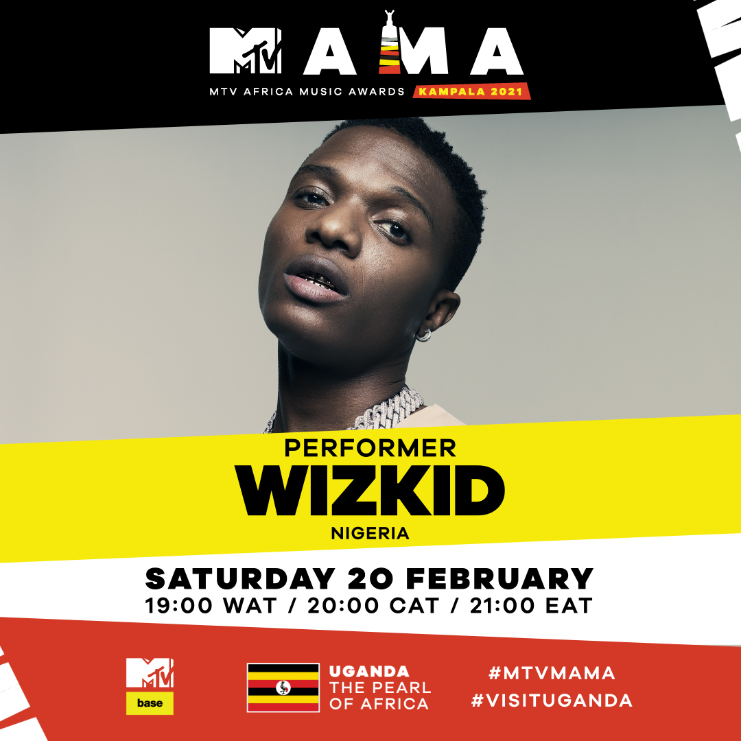 #StarboyHQ 🔥 GET EXCITED 🔥 <a href="/wizkidayo/">Wizkid</a> will be performing virtually at this year’s #MTVMAMA! Watch the globally broadcast on MTV Base <a href="/DStv/">DStv</a> Channel 322 on the 20th of February 2021 at 19:00 WAT / 20:00 CAT / 21:00 EAT Monday.