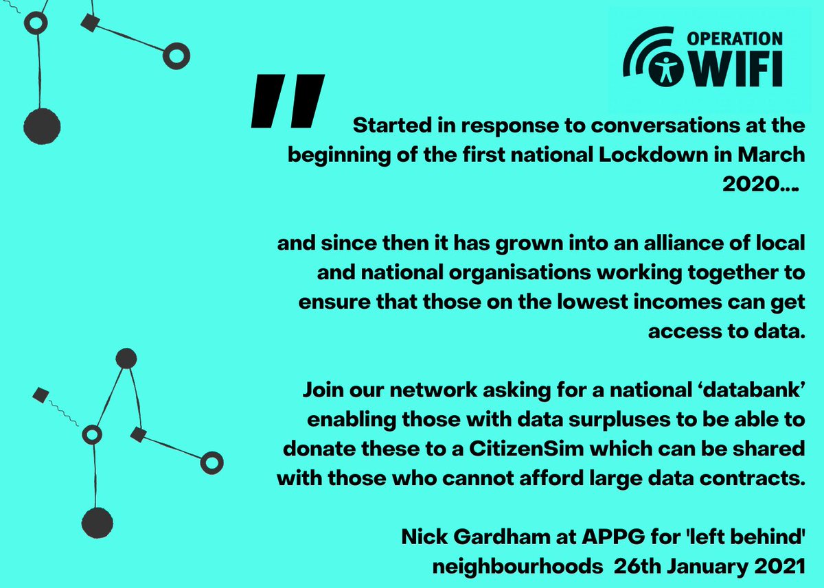 corganisers's tweet photo. We are delighted that @NickGardham has the opportunity to share the #OperationWifi ask for a national databank of surplus data supporting those who need it the most at @appgleftbehind chaired by @DianaJohnsonMP &amp; @PaulHowellMP Join us to make this happen https://t.co/b3baWsx2wQ https://t.co/PmKgsJX0EP