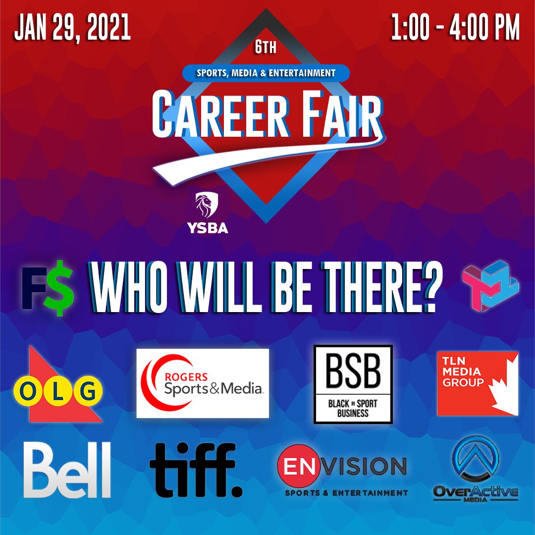 york_sba's tweet photo. YSBA's 6th Annual Sports, Media &amp; Entertainment Career Fair is the BIGGEST event of the year. Taking place this Friday, January 29, from 1:00 PM to 4:00 PM, this is the BEST chance for you to get a head start on your career and #StartYourSeason🏆!

Register now. Link in bio!! https://t.co/YvvbpygukL