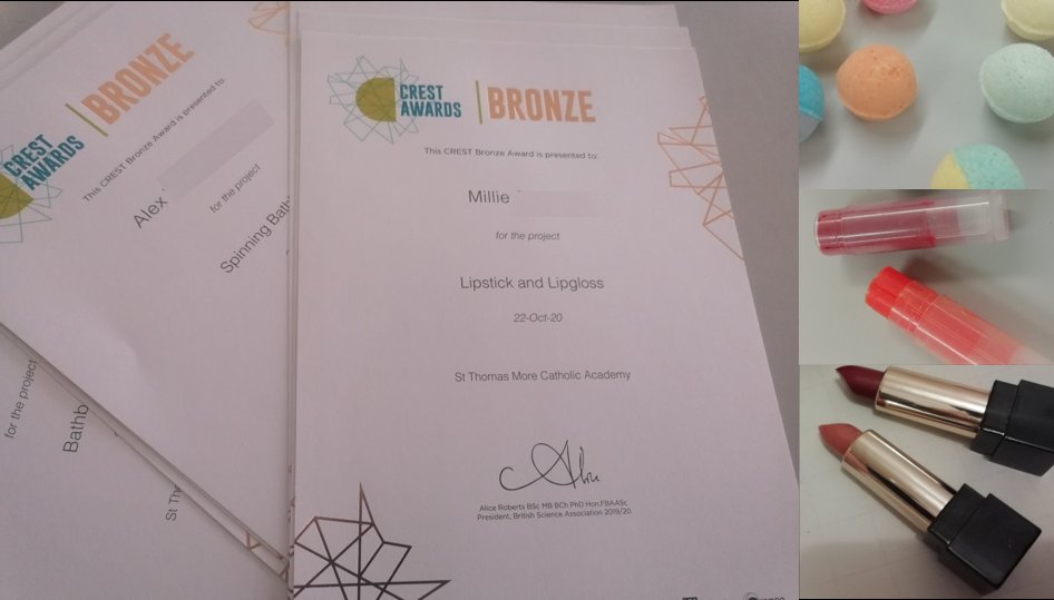 Congratulations to the pupils who worked hard last year to achieve their CREST Award, and it was great fun too! #STEM <a href="/StThomasMoreCA/">STMCA</a>