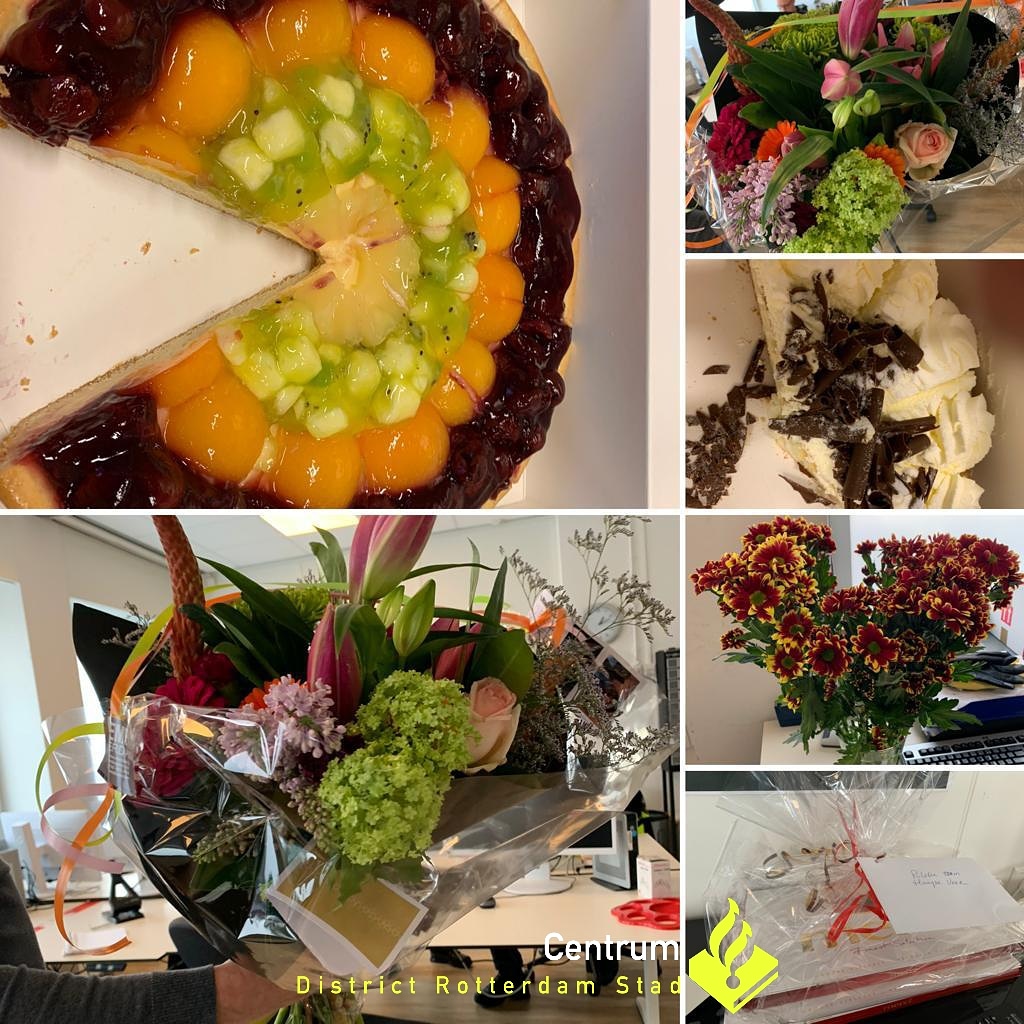 1 Alleen al vandaag kregen wij ongelooflijk veel steun van bewoners in ons werkgebied (district Stad) maar ook van ver daarbuiten zoals Gouda. Eén  wijkbewoner heeft zelfs 5 vlaaien besteld en laten bezorgen op bureau na het zien van de beelden van gisteravond.