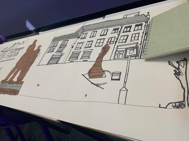 Their observations and ideas were presented in a concertina book which ‘took a line for a walk’ through Top of Town.