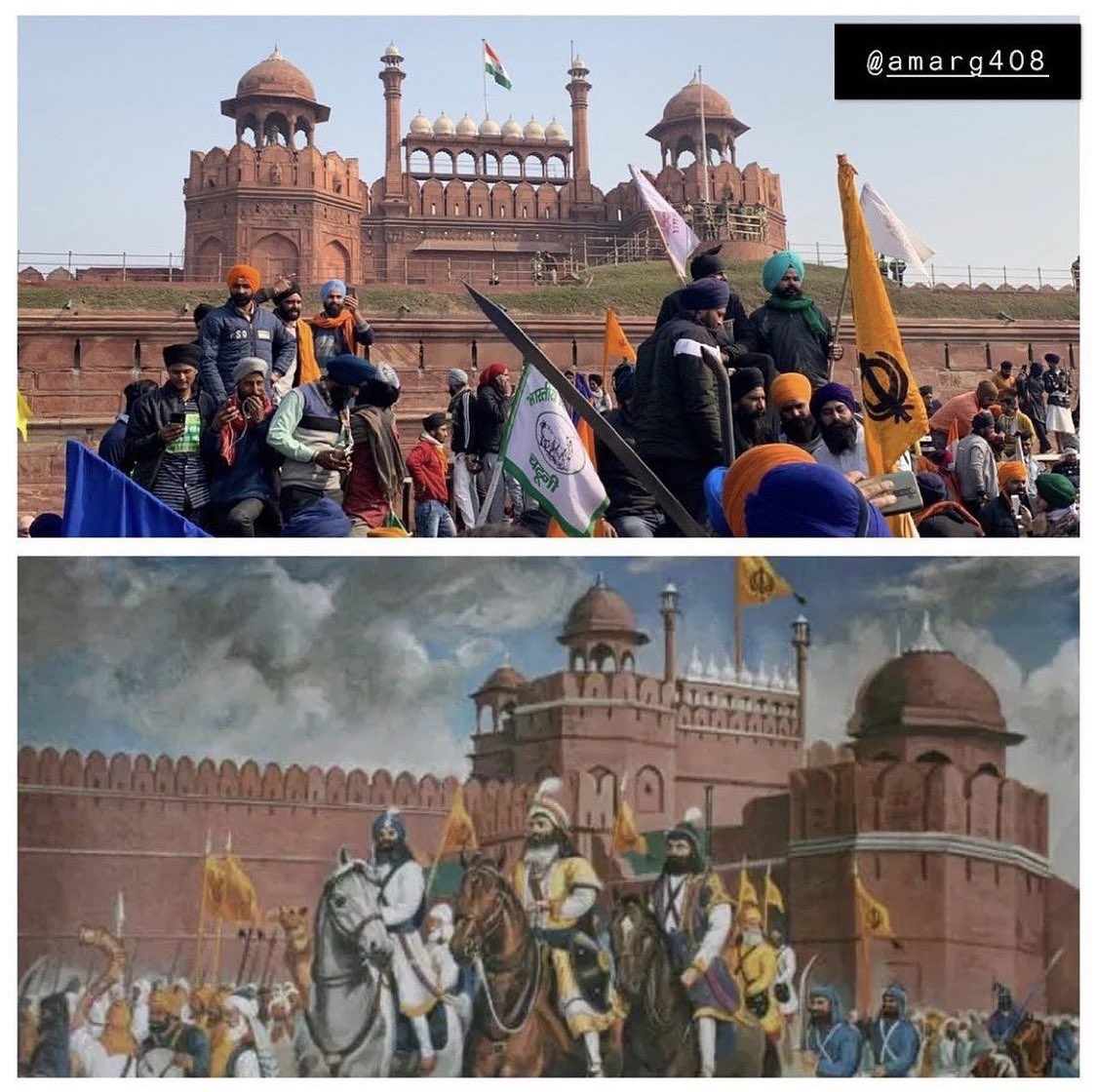 Rudy008_'s tweet photo. History repeats 🙏🏻💪🏻 Waheguru ji♥️🙏🏻 #KisaanParade #26januaryDelhiTractorParade #wmk https://t.co/2JJlhd91xT